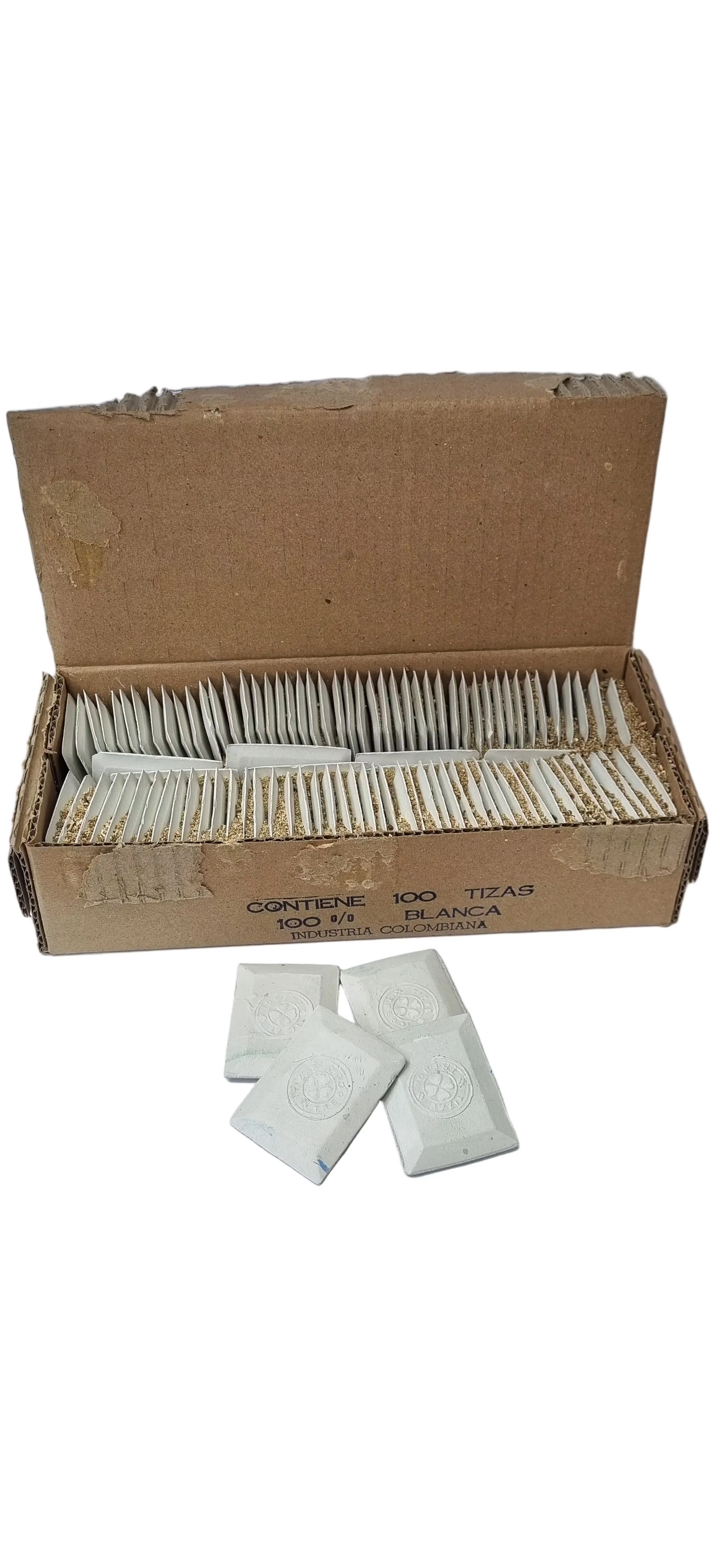 Tizas "Dos Manos" Blancas (Caja x 100 Unidades)