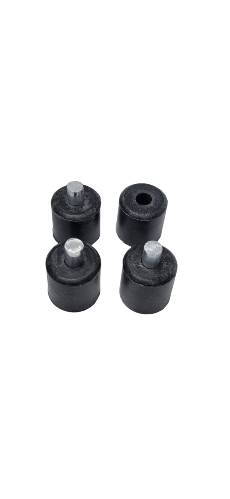 ASTRA STORE set of 4 black rubber vibration dampening feet with metal inserts for woodworking machines.