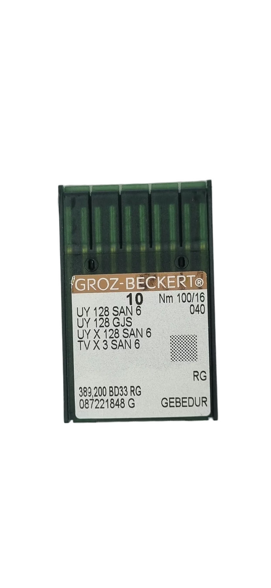 Agujas Cerradora Corta Titanio Groz-Beckert #100 (149x3 / UY128)