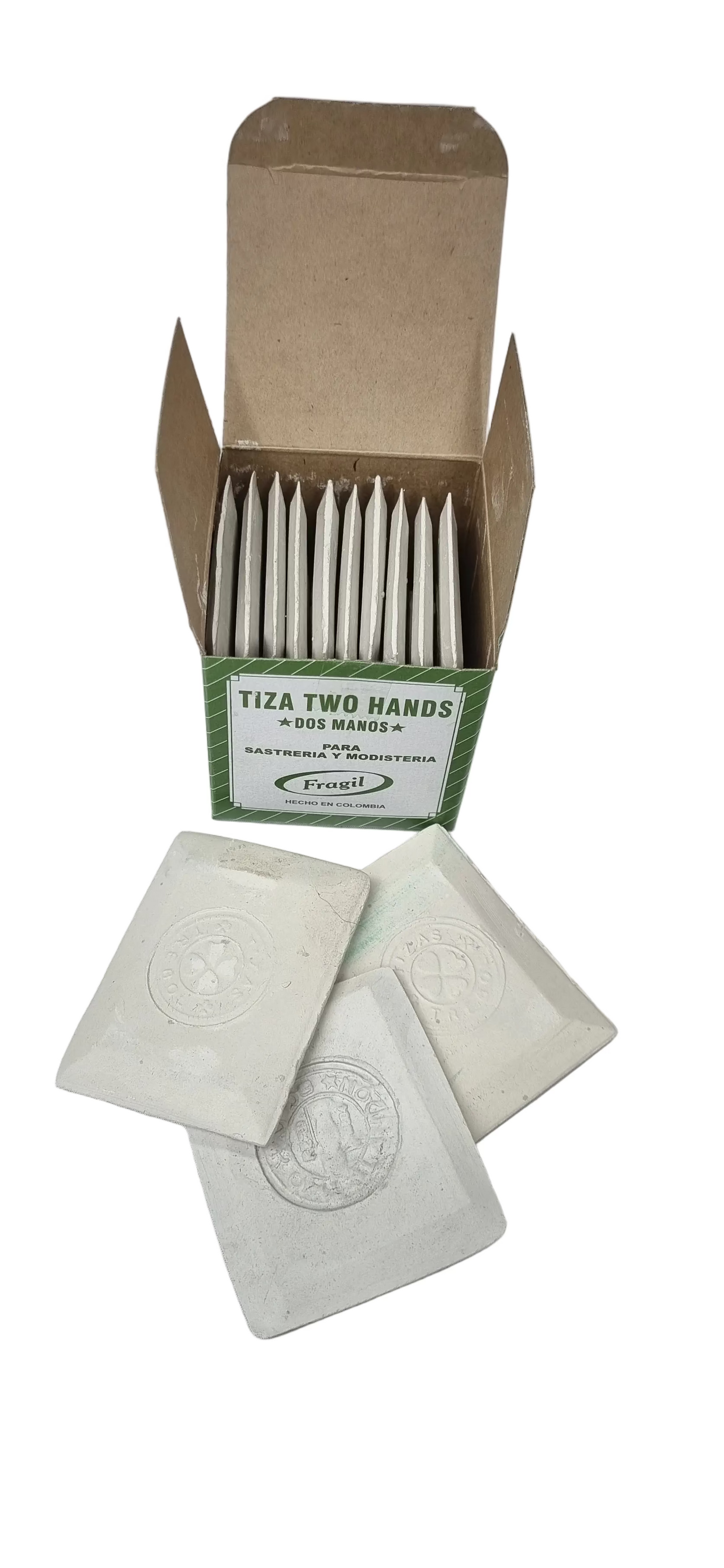 Tizas "Dos Manos" Blancas (Caja x 10 Unidades)