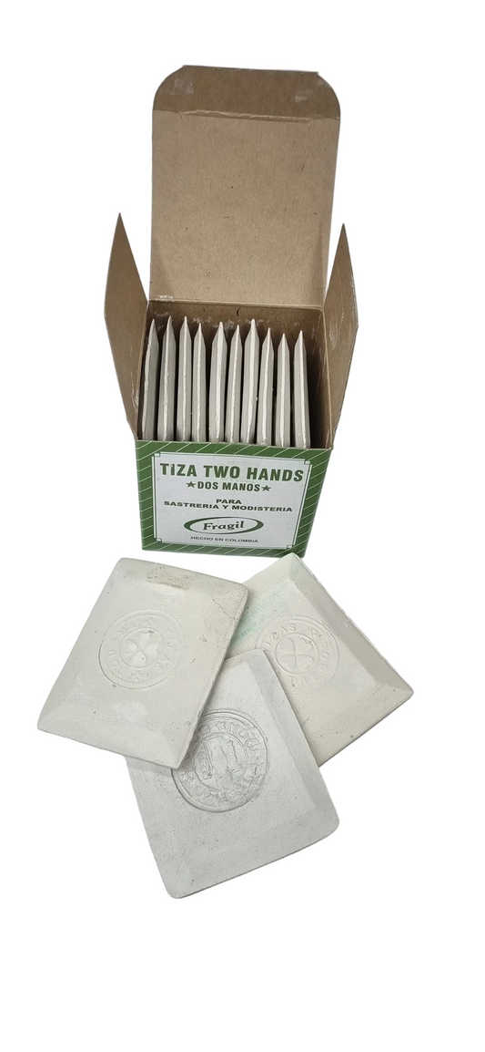 Tizas "Dos Manos" Blancas (Caja x 10 Unidades)