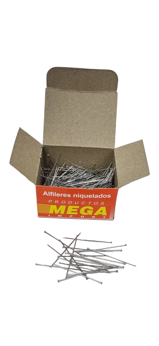 Alfileres Niquelados Largos 3.4cm (50 gramos)