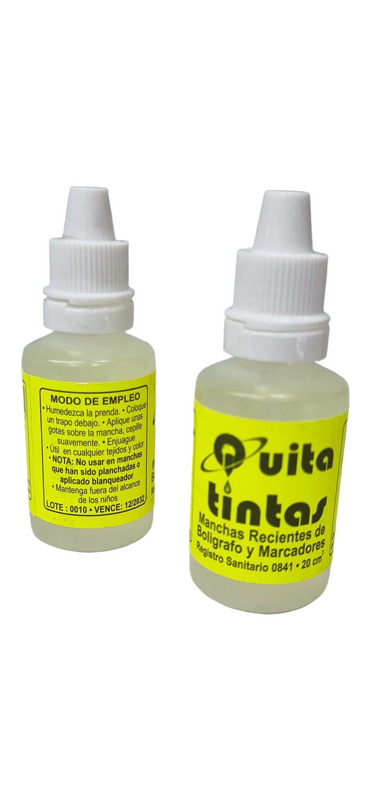 Líquido Quita Tinta Amarillo 20cm Unidad