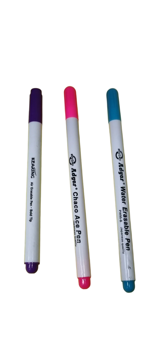 Marcador Tiza para Tela Textil ( Morado - Fucsia - Azul ) Unidad
